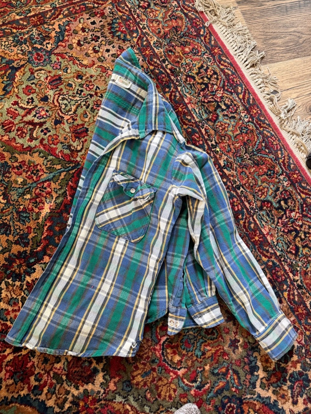 Brother Blue Green Plaid Flannel Shirt